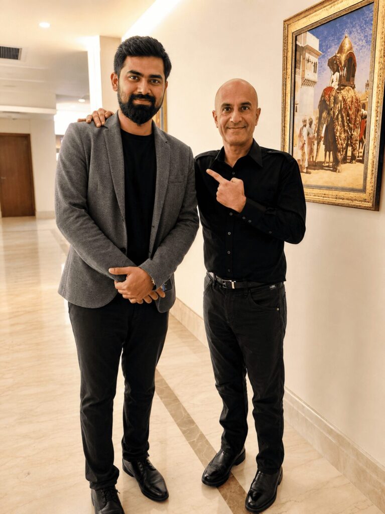 Entrepreneur Vivek Surve with Canadian writer and leadership speaker Robin Sharma.